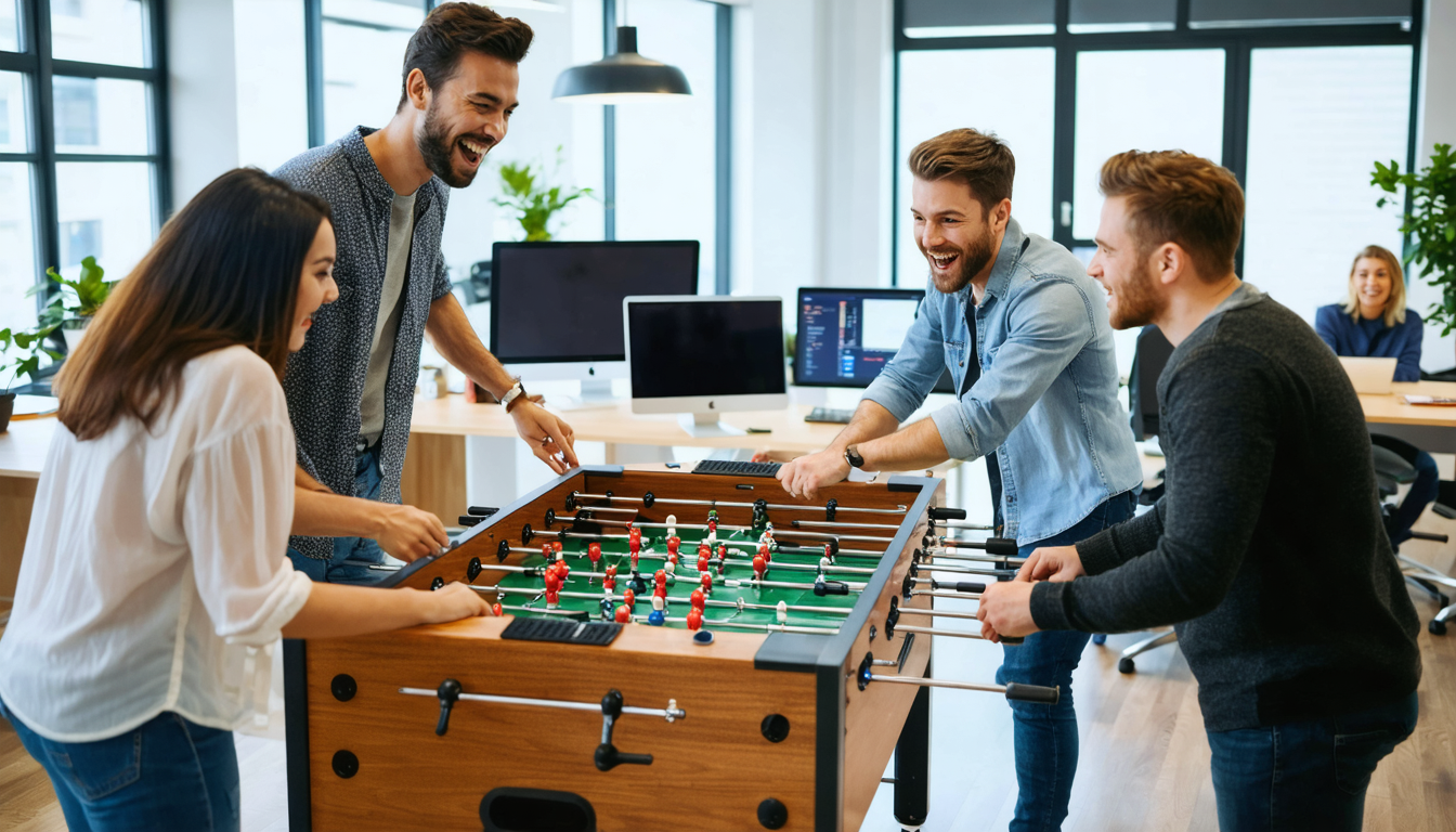 découvrez comment le baby-foot en entreprise favorise la cohésion, la motivation et la productivité des équipes grâce à une ambiance de travail ludique et conviviale.
