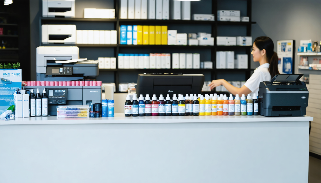 découvrez notre guichet unique pour toutes vos encres et fournitures d'impression, offrant une large gamme de produits de qualité pour répondre à tous vos besoins d'impression.